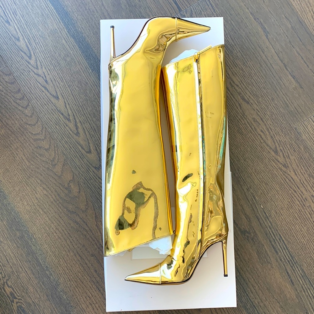 Metallic Gold Alexandre Vauthier Boots Size 37.5